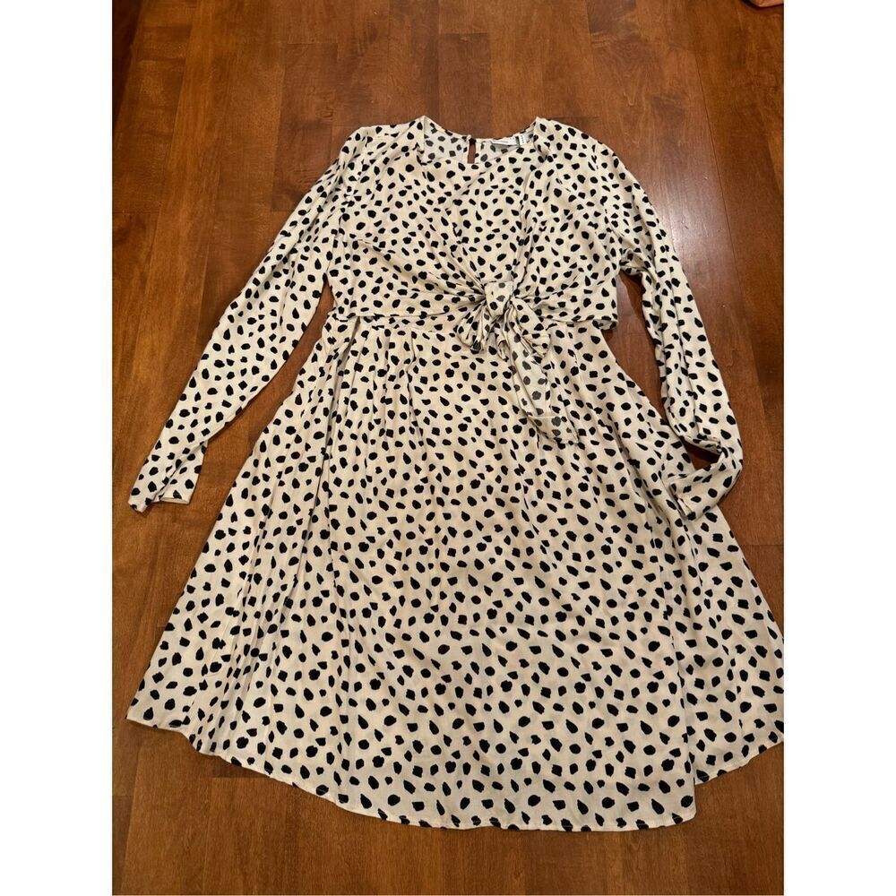 ASOS Black and White Polka Dot Midi Dress